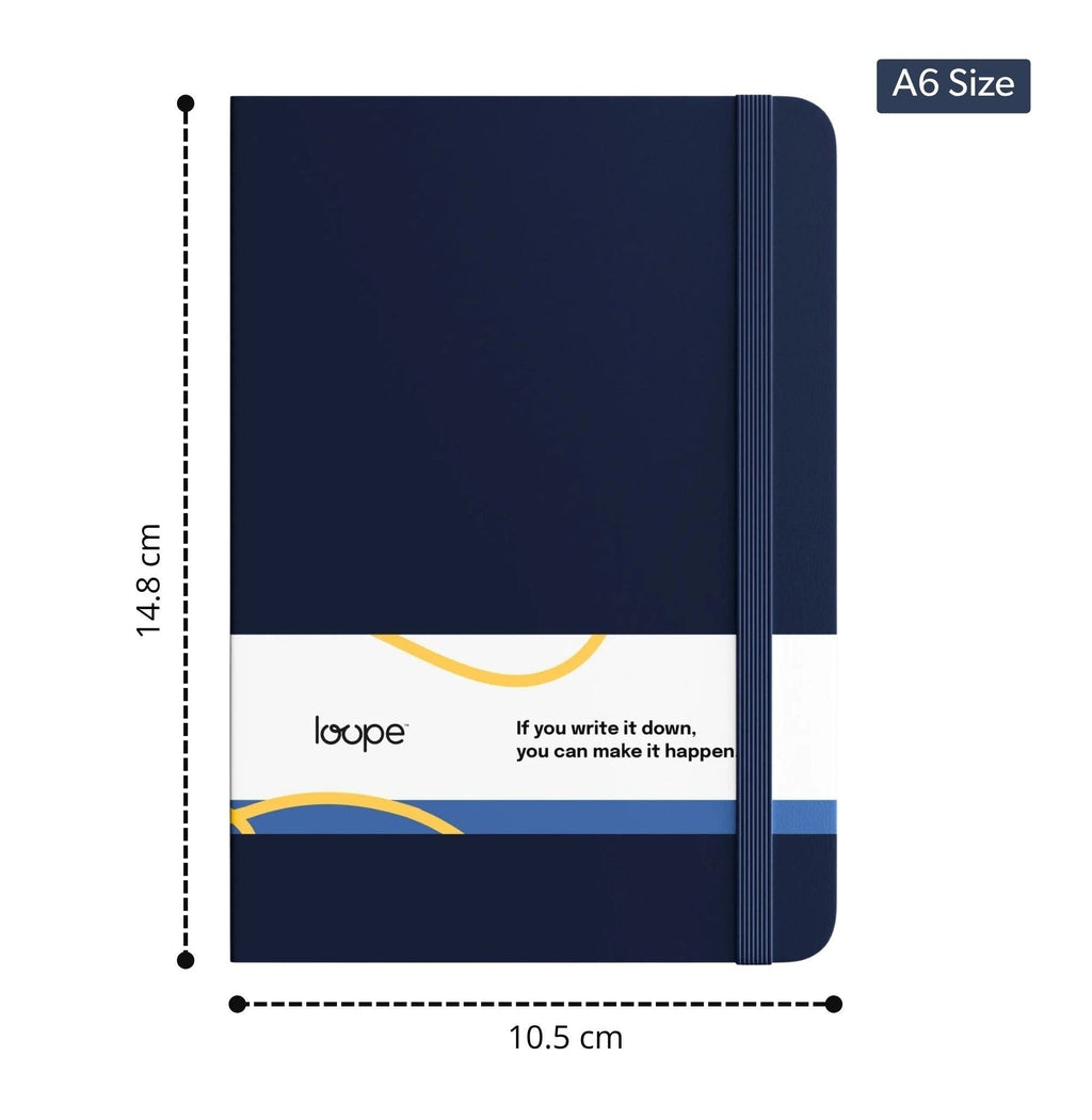 Loope Solid Notebook A6 | Blue | 192 Pages | 80 Gsm