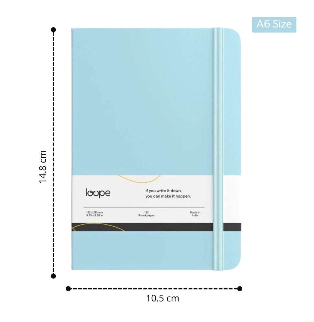 Loope Solid Notebook A6 - Cyan Blue