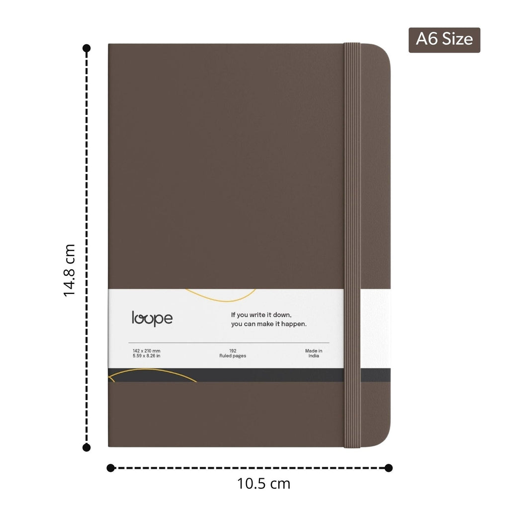 Loope Solid Notebook A6 - Brown