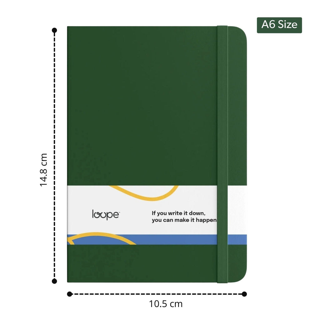 Loope Solid Notebook A6 | Green | 192 Pages | 80 Gsm