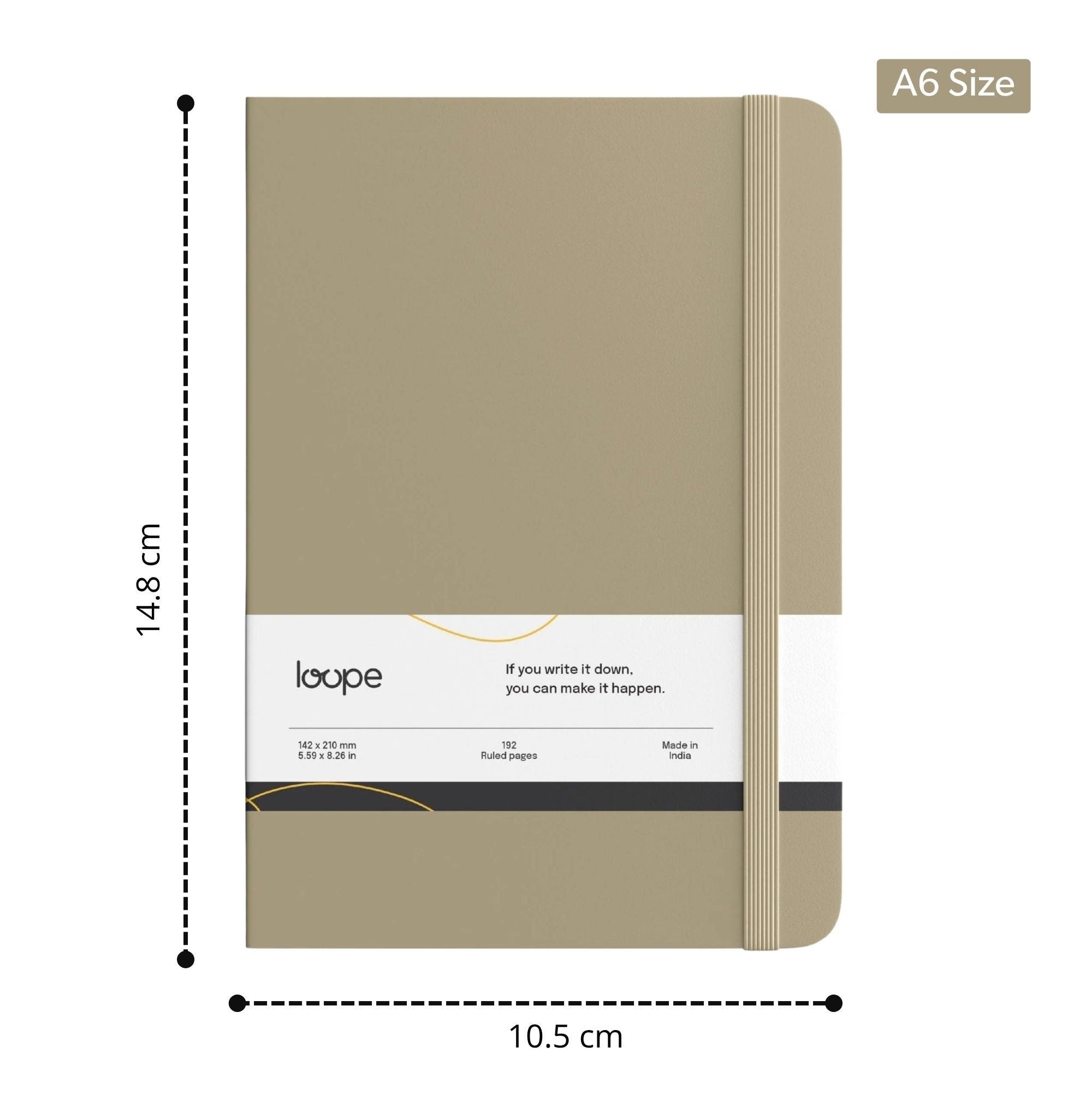 Loope Solid Notebook A6 - Tan | Loope | ST0069265