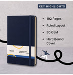 Loope Solid Notebook A6 | Blue | 192 Pages | 80 Gsm