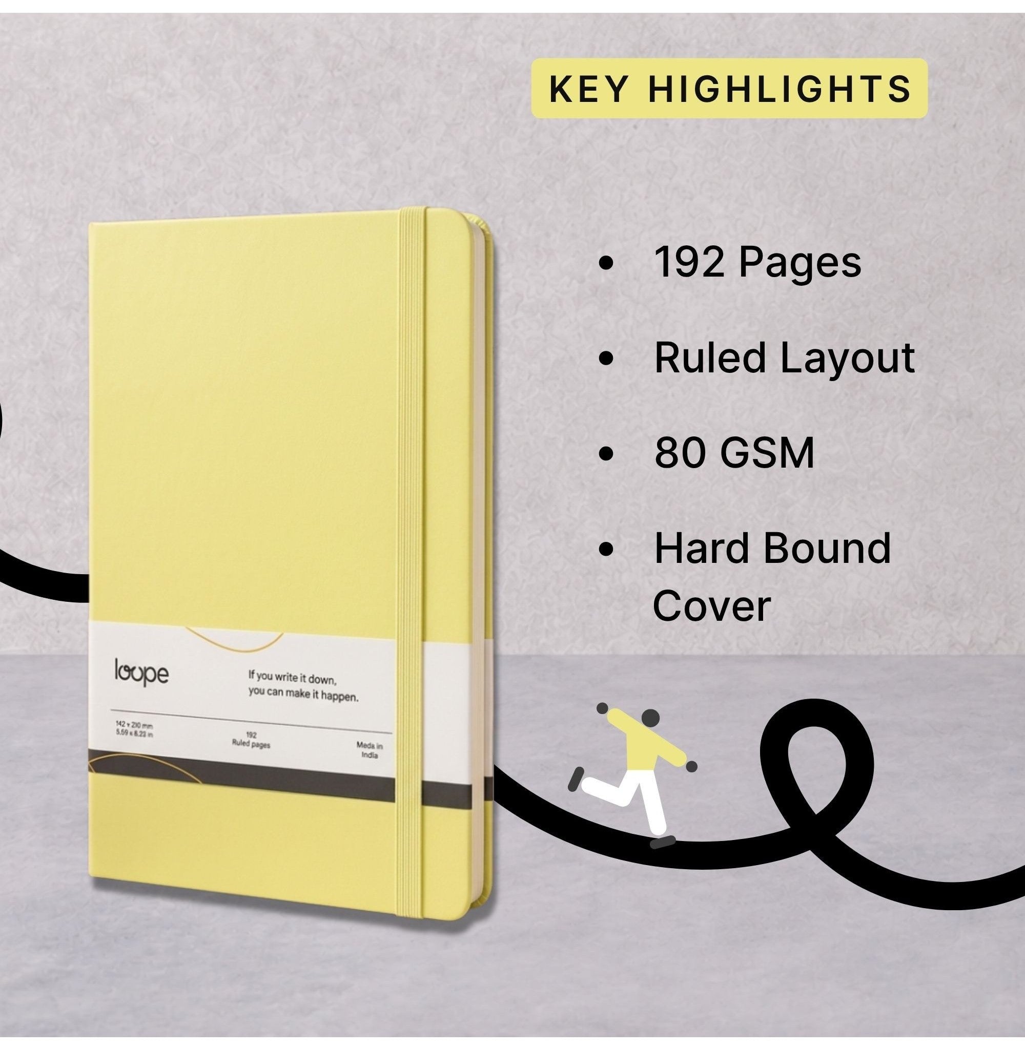 Loope Solid Notebook A5 - Mustard | Loope | ST0069256