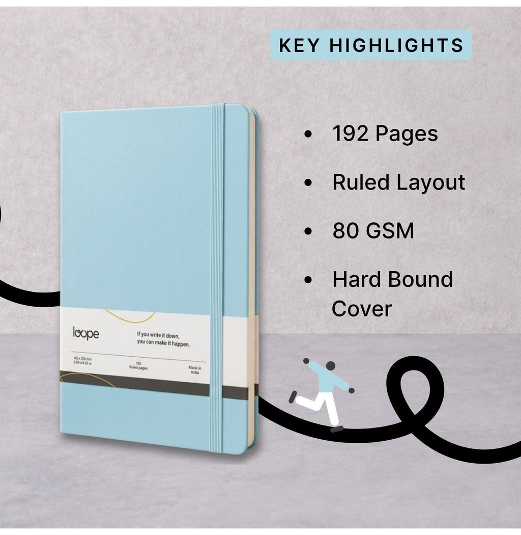 Loope Solid Notebook A5 - Cyan Blue