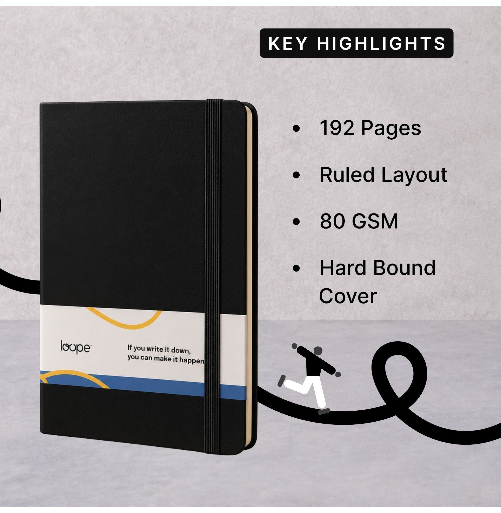 Loope Solid Notebook A5 - Black | Loope | ST0067870