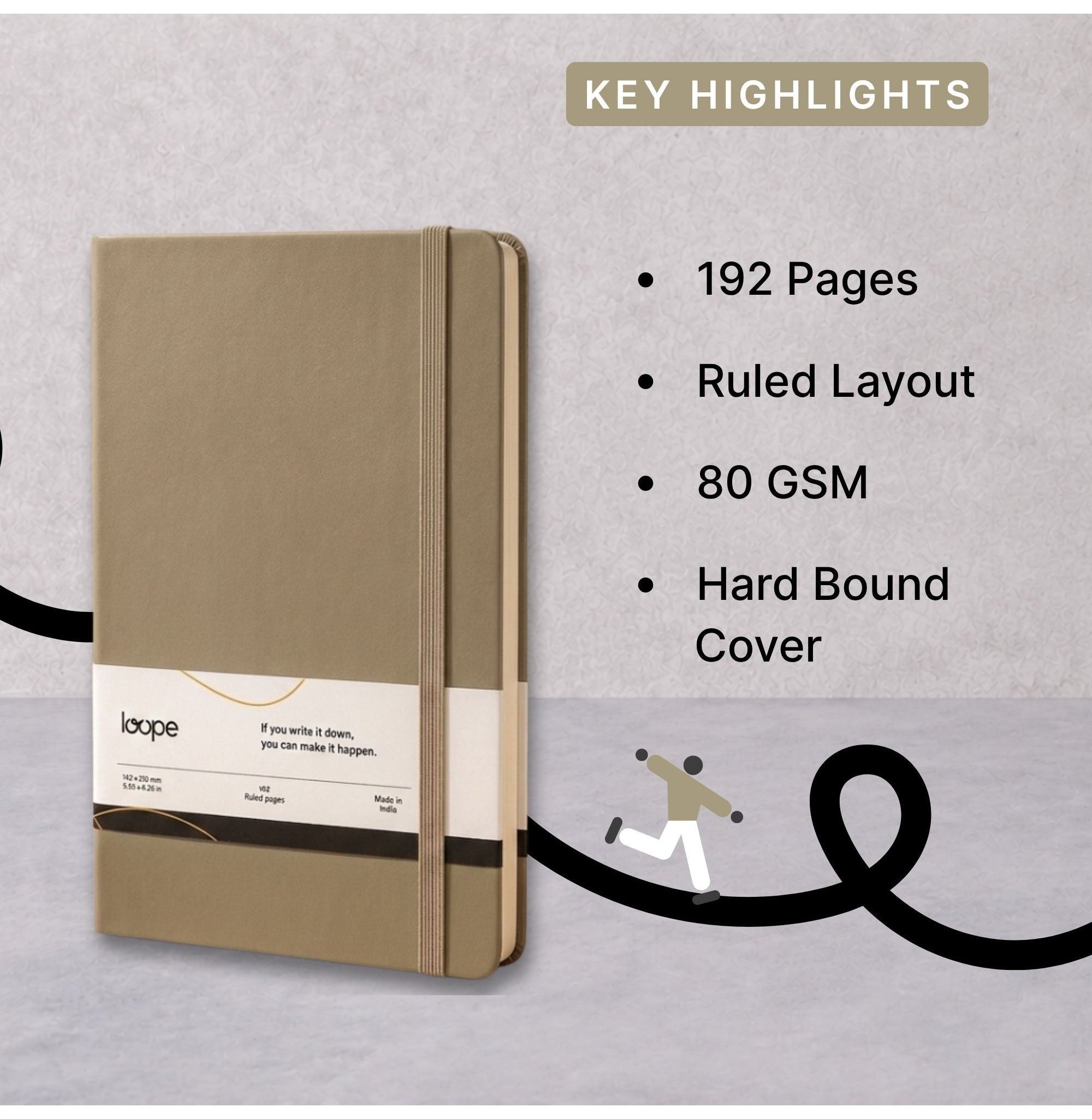 Loope Solid Notebook A5 - Tan | Loope | ST0069260