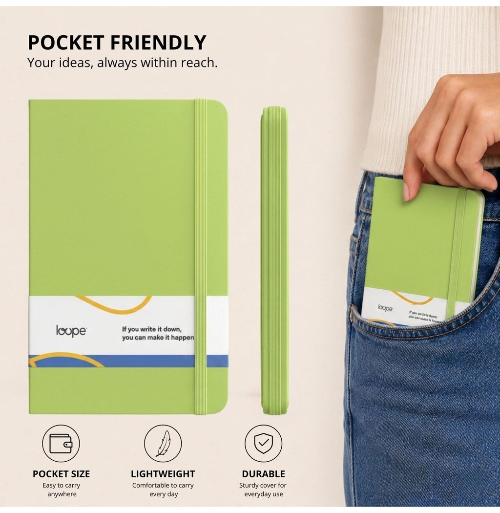 Loope Solid Notebook A6 - Avocado Green