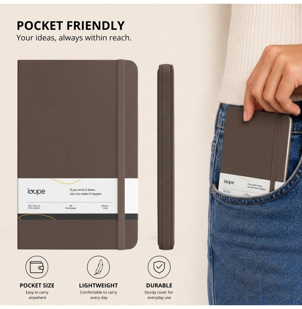Loope Solid Notebook A6 - Brown