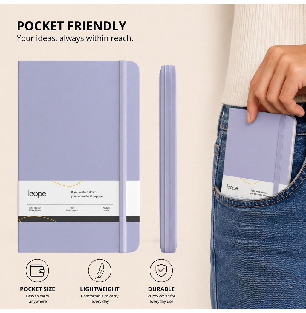 Loope Solid Notebook A6 - Lilac