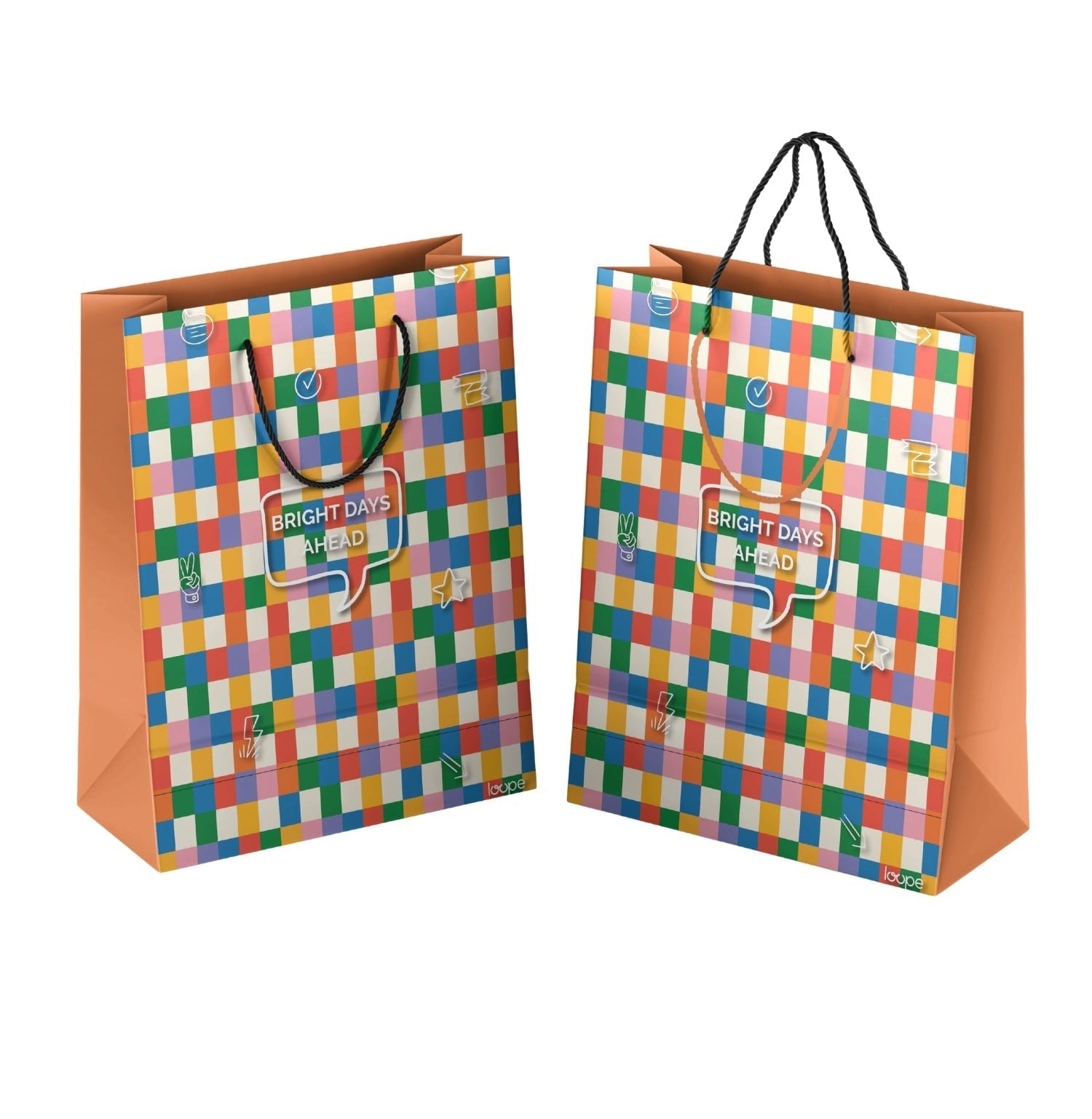 Loope Gift Bag Medium - Geometric Check | Loope | ST0069574