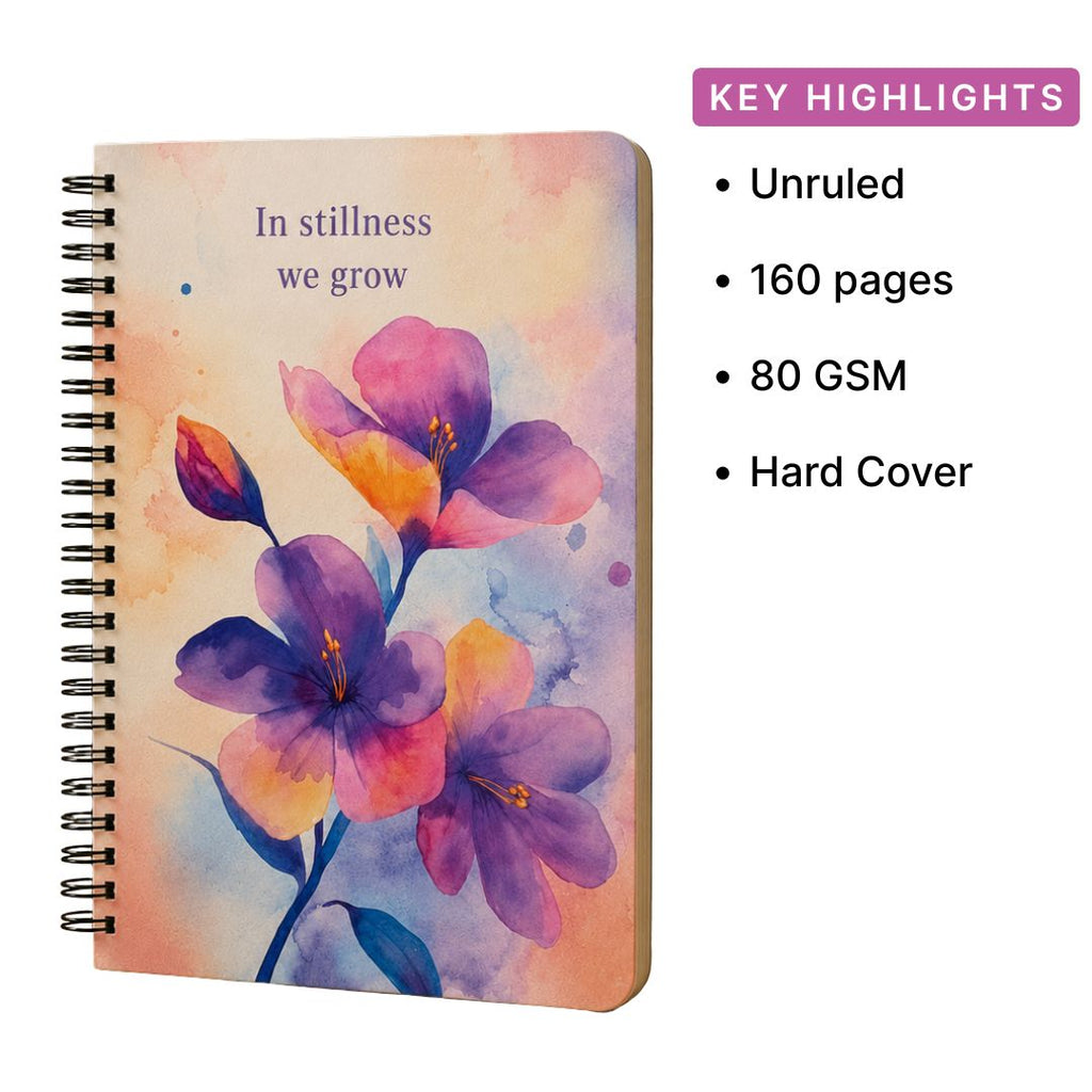 Loope Spiral Notebook A5  - Watercolour Flowers
